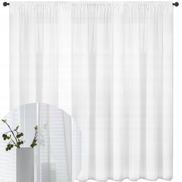 Ready Made Voile Curtain with Tape and Hooks